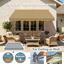 Load image into Gallery viewer, 8' x 6.5' Manual Retractable Awning | DIY Patio & Balcony Sunshade