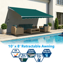 Load image into Gallery viewer, 10' x 8' Manual Retractable Awning | Heavy-Duty Window & Door Canopy
