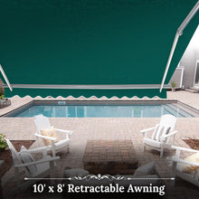 Load image into Gallery viewer, 10' x 8' Manual Retractable Awning | Heavy-Duty Window & Door Canopy