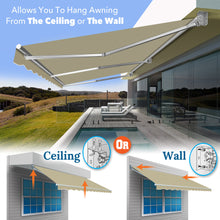 Load image into Gallery viewer, 20' x 10' Large Manual Retractable Patio Awning | Commercial Grade Heavy-Duty Shade