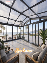 Load image into Gallery viewer, The Apex Custom Sunroom | 13’ x 10’ Gable Enclosure | Grey Color