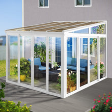 Load image into Gallery viewer, Modern Sunroom with Polycarbonate Roof and Tempered Glass Walls ( white color )