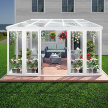 Load image into Gallery viewer, Modern Sunroom with Polycarbonate Roof and Tempered Glass Walls ( white color )