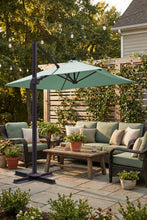 Load image into Gallery viewer, Deluxe 8' x 8' Sunbrella® Fabric Solar LED Cantilever Umbrella
