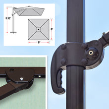 Load image into Gallery viewer, Deluxe 8' x 8' Sunbrella® Fabric Solar LED Cantilever Umbrella