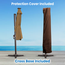 Load image into Gallery viewer, Deluxe 11' Sunbrella® Fabric Solar LED Cantilever Umbrella