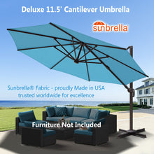 Load image into Gallery viewer, Deluxe 11.5' Sunbrella® Fabric Solar LED Cantilever Umbrella