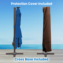 Load image into Gallery viewer, Deluxe 10' x 10' Sunbrella® Fabric Solar LED Cantilever Umbrella