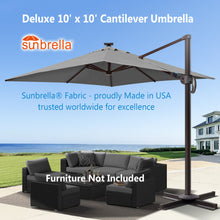 Load image into Gallery viewer, Deluxe Cantilever Umbrella with Sunbrella Fabric in Backyard
