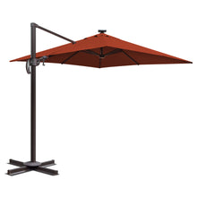 Load image into Gallery viewer, Deluxe 10' x 10' Sunbrella® Fabric Solar LED Cantilever Umbrella