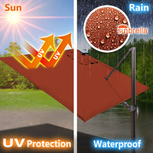 Load image into Gallery viewer, Deluxe 10' x 10' Sunbrella® Fabric Solar LED Cantilever Umbrella