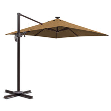 Load image into Gallery viewer, Deluxe 10' x 10' Sunbrella® Fabric Solar LED Cantilever Umbrella