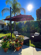 Load image into Gallery viewer, Deluxe 10' x 10' Sunbrella® Fabric Solar LED Cantilever Umbrella