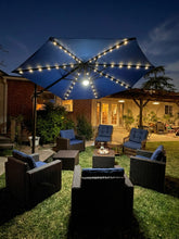 Load image into Gallery viewer, Deluxe 11' Sunbrella® Fabric Solar LED Cantilever Umbrella