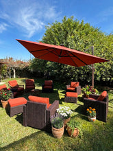 Load image into Gallery viewer, Deluxe 10' x 10' Sunbrella® Fabric Solar LED Cantilever Umbrella