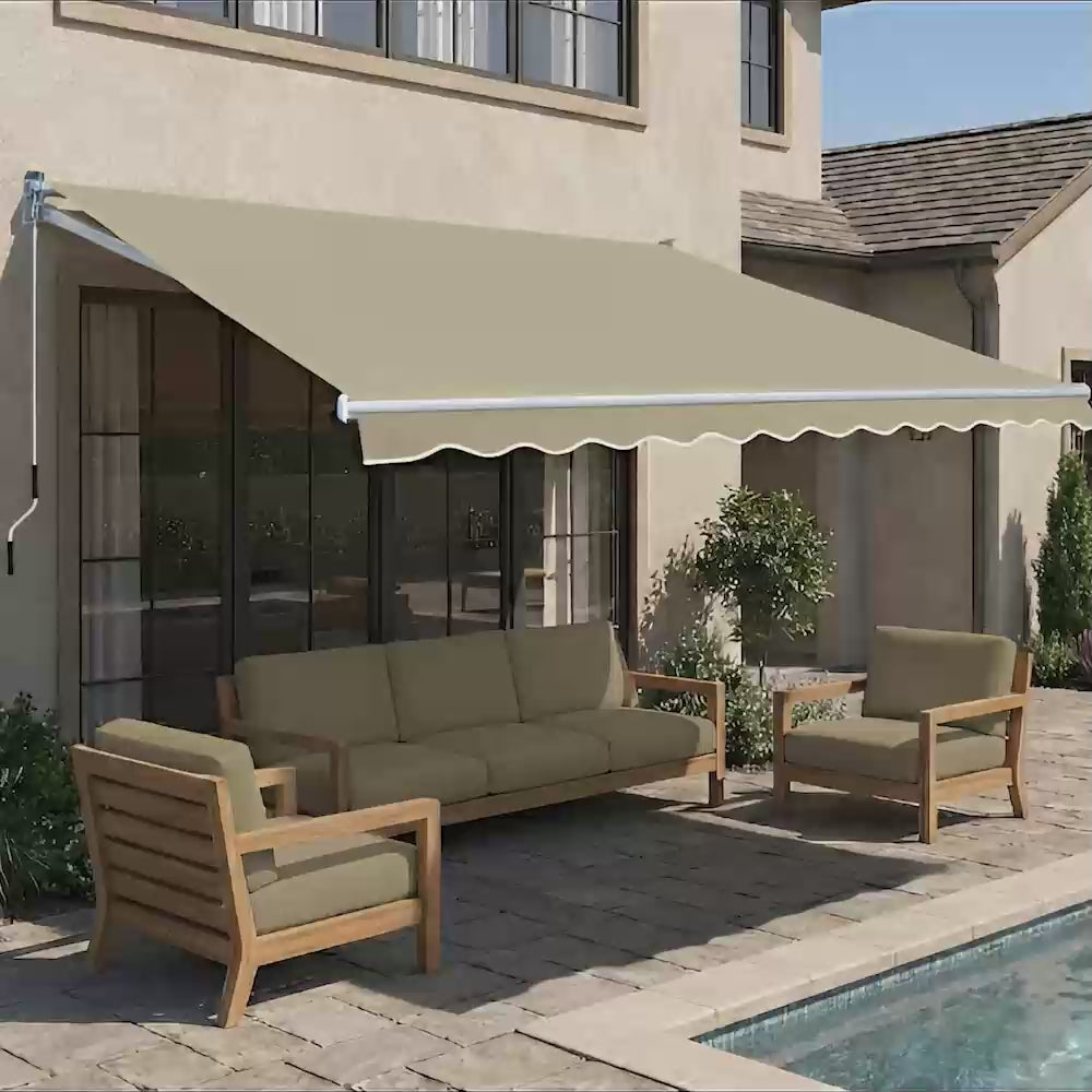 12' x 8' Manual Retractable Patio Awning