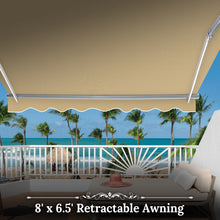 Load image into Gallery viewer, 8' x 6.5' Manual Retractable Awning | DIY Patio &amp; Balcony Sunshade
