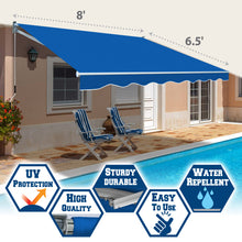 Load image into Gallery viewer, 8' x 6.5' Manual Retractable Awning | DIY Patio &amp; Balcony Sunshade
