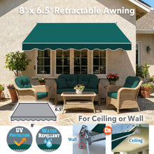 Load image into Gallery viewer, 8' x 6.5' Manual Retractable Awning | DIY Patio &amp; Balcony Sunshade
