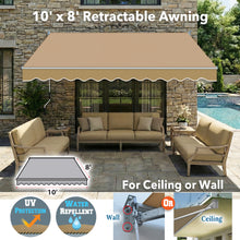 Load image into Gallery viewer, 10' x 8' Manual Retractable Awning | Heavy-Duty Window &amp; Door Canopy
