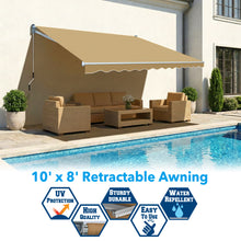 Load image into Gallery viewer, 10' x 8' Manual Retractable Awning | Heavy-Duty Window &amp; Door Canopy
