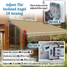 Load image into Gallery viewer, 12' x 8' Manual Retractable Patio Awning | Classic DIY Sun Shelter
