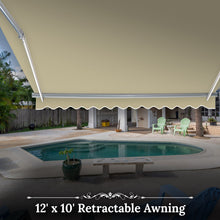 Load image into Gallery viewer, 12' x 10' Manual Retractable Deck Awning | Extra-Deep Projection Canopy
