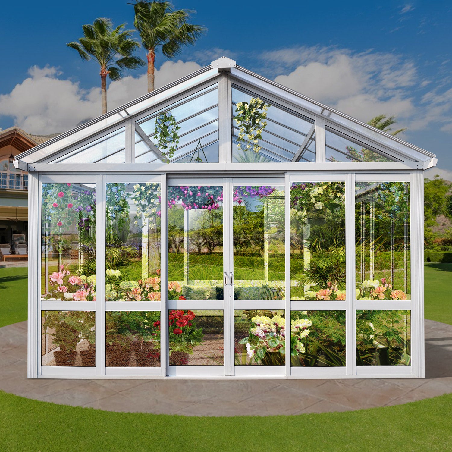 glass room in house for plants Flower Room – 360° Glass Enclosed Sunroom for Plants