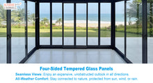 Load image into Gallery viewer, The Solara 4m x 3m Sunroom - Louvered Pergola with Sliding Glass Doors &amp; Built-in LED
