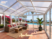 Load image into Gallery viewer, The Apex Custom Sunroom Patio Home Addition | 13’ x 10’ Gable Enclosure | White Color
