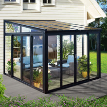 Load image into Gallery viewer, Modern Sunroom with Polycarbonate Roof and Tempered Glass Walls ( Gray color )
