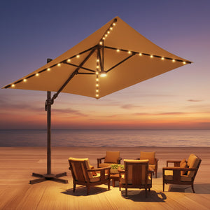 cantilever offset patio umbrella solar led Deluxe Cantilever Umbrella – Sunbrella® Fabric Outdoor Umbrella – Sunrise Umbrella