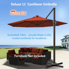 Load image into Gallery viewer, Deluxe 11&#39; Solar LED Cantilever Umbrella
