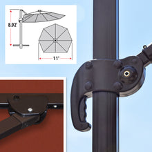 Load image into Gallery viewer, Deluxe 11&#39; Solar LED Cantilever Umbrella
