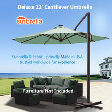 Load image into Gallery viewer, Deluxe 11&#39; Solar LED Cantilever Umbrella
