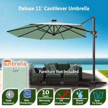 Load image into Gallery viewer, Deluxe 11&#39; Solar LED Cantilever Umbrella
