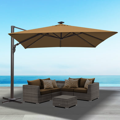 Big Roma Cantilever Umbrella with Sunbrella Fabric in Outdoor Patio