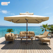 Load image into Gallery viewer, 10' x 10' Solar Powered Motorized LED Center Pole Umbrella
