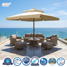 Load image into Gallery viewer, 10' x 10' Solar Powered Motorized LED Center Pole Umbrella
