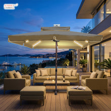 Load image into Gallery viewer, 10' x 10' Solar Powered Motorized LED Center Pole Umbrella
