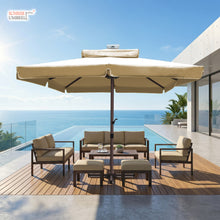 Load image into Gallery viewer, 10' x 10' Solar Powered Motorized LED Center Pole Umbrella
