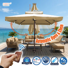 Load image into Gallery viewer, 10' x 10' Solar Powered Motorized LED Center Pole Umbrella
