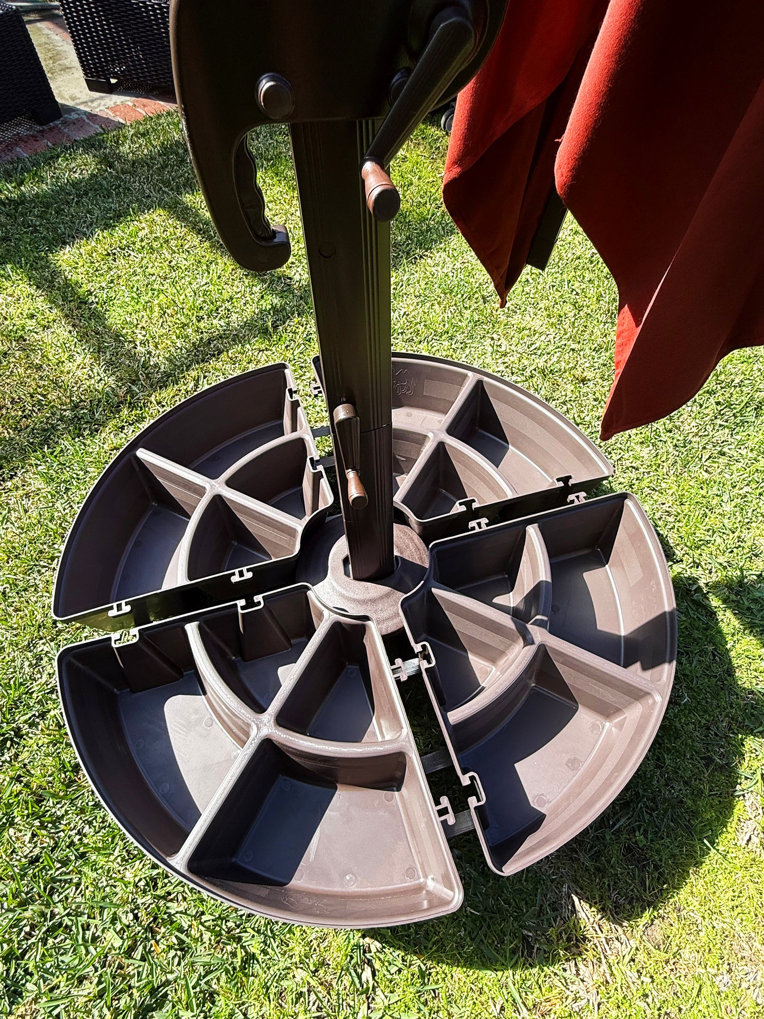 cobana offset patio umbrella base Cantilever Offset Patio Umbrella Base Stand Outdoor Patio Umbrella Sta – Sunrise Umbrella