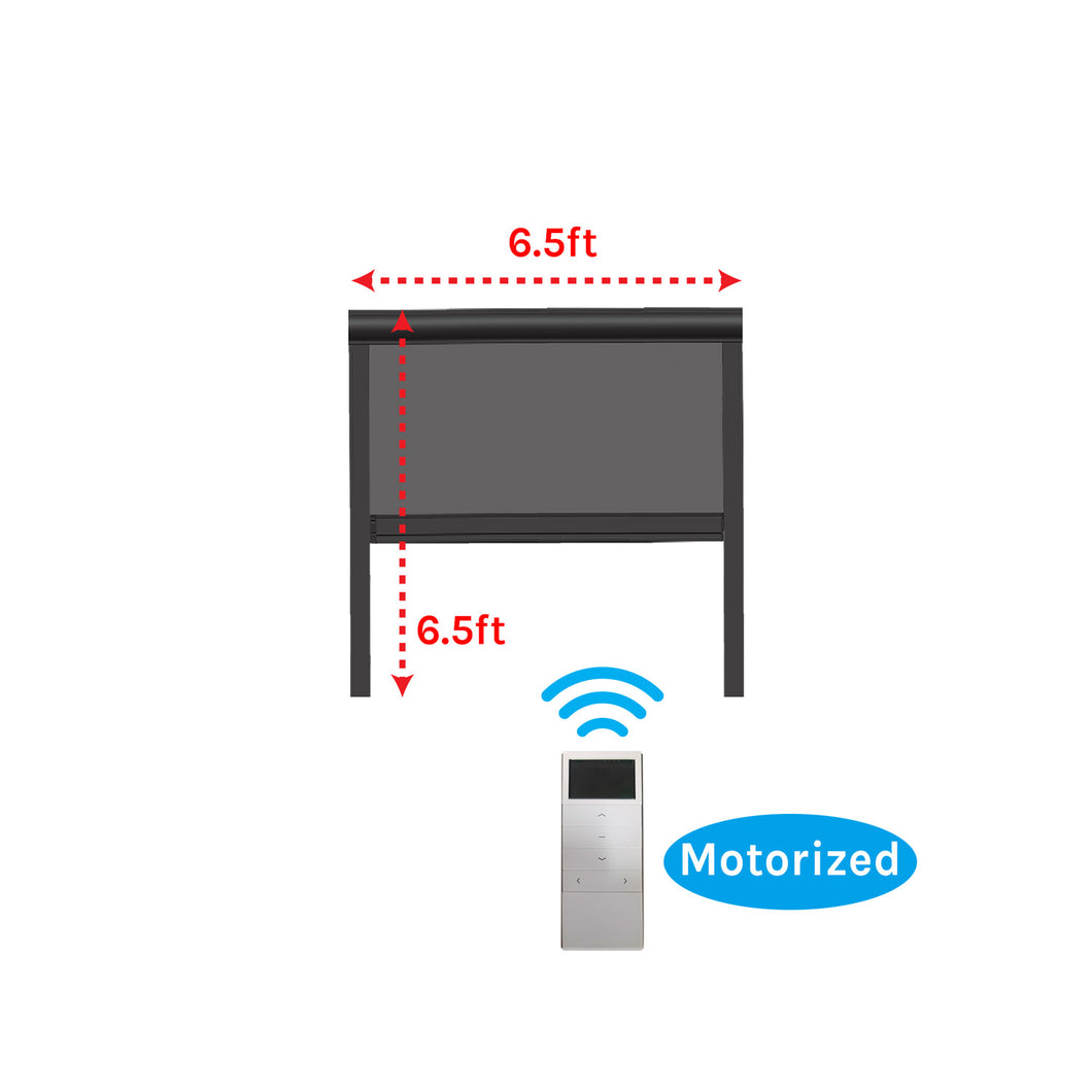 Motorized Windproof Zip Roller Blind (Gray)