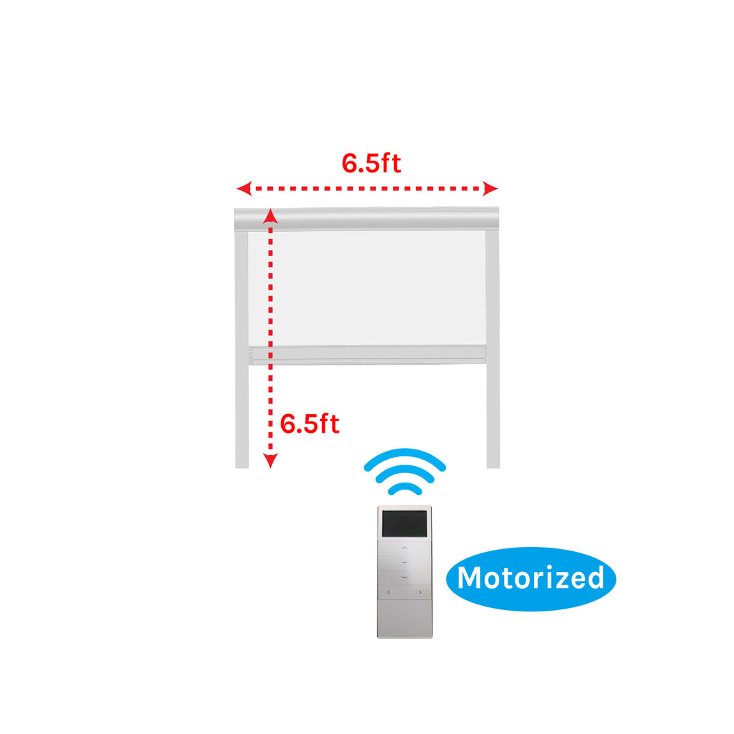 Motorized Windproof Zip Roller Blind (White)