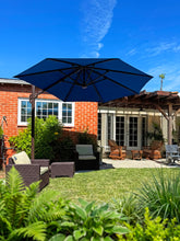 Load image into Gallery viewer, Deluxe 11' Sunbrella® Fabric Solar LED Cantilever Umbrella
