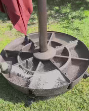 Load and play video in Gallery viewer, Cantilever Offset Patio Umbrella Base Stand Outdoor Patio Umbrella Stand Deck Parasol Sand Weight Base, Set of 4
