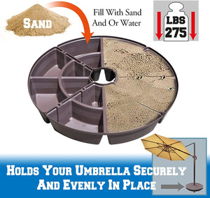 Cantilever Offset Patio Umbrella Base Stand Outdoor Patio Umbrella Stand Deck Parasol Sand Weight Base, Set of 4