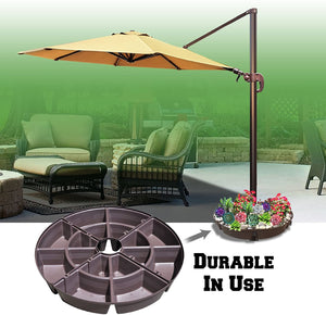 Cantilever Offset Patio Umbrella Base Stand Outdoor Patio Umbrella Stand Deck Parasol Sand Weight Base, Set of 4