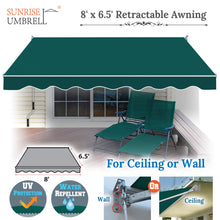 Load image into Gallery viewer, 8&#39; x 6.5&#39; Awning Retractable Manual Yard Patio Deck Awning Cover Canopy Sunshade
